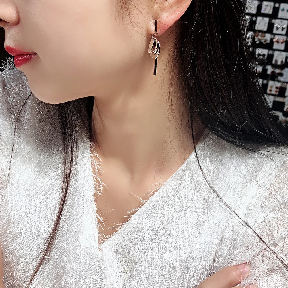 Seven Candy 925 Silver Needle Earrings For Women New Exaggerated Fashion Earring Round 2019 Jewelry Accessories Korean | Украшения и