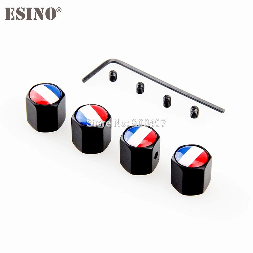 4 x Car Styling France National Flag Anti-theft Stainless Wheel Tire Valve Stems Caps Stem Air | Автомобили и мотоциклы
