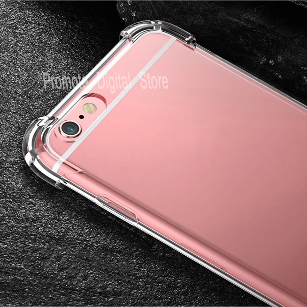 Мягкий ударопрочный чехол из ТПУ для iPhone 5 6 7 8 прозрачный силиконовый полный
