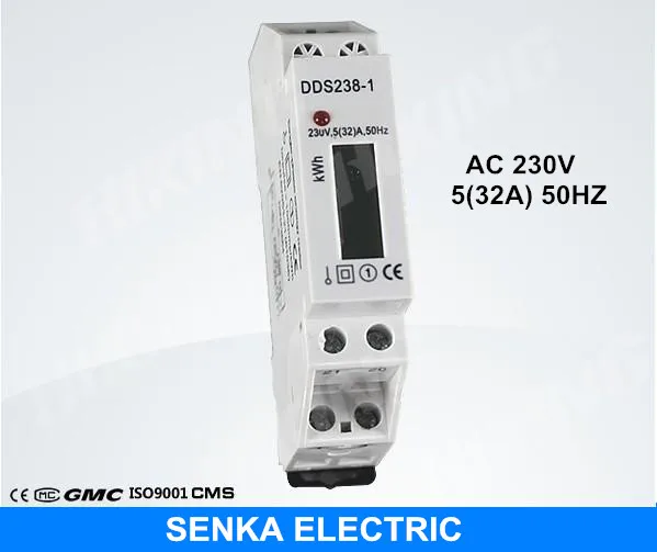 5 (32) A 220 V/230 V 50HZ однофазный din рейку ЖК дисплей кВт/ч метр ватт час счетчик