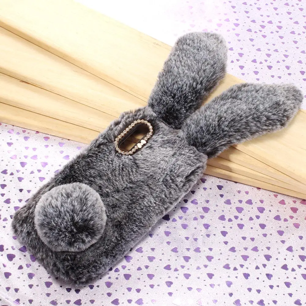 Huawei P20 Pro Case For Rabbit Ear Hair Fur Cute Coque Warm Plush Fluffy Back Cover Soft Lite |