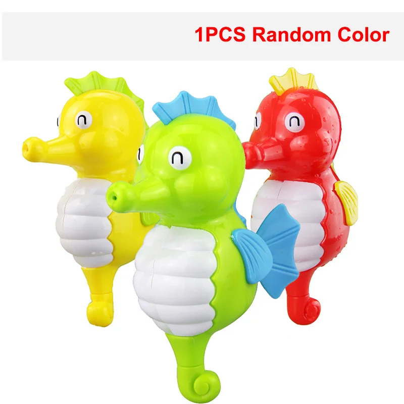 Seahorse Random 1 шт. игрушки для купания черепаха дельфин детский душ Детский Ветер вверх плавать играть игрушка плавание ming бассейн аксессуары детские игры в воде случайный цвет - Цвет: Seahorse Random