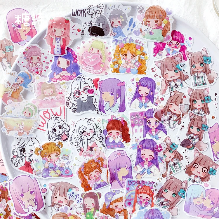 40 шт. Kawaii милые Стикеры для девочек DIY стикеры украшения дневника хлопья