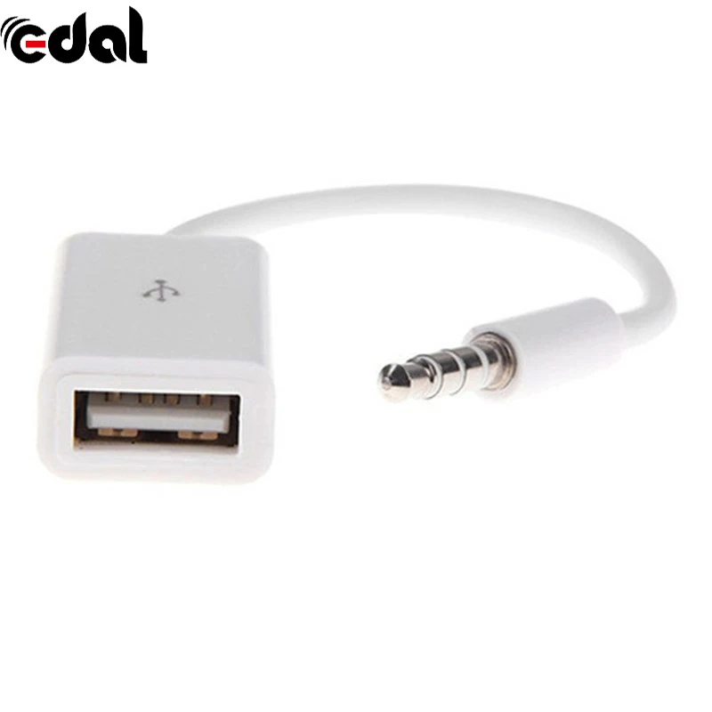 EDAL Jack 3 5 AUX аудио разъем к USB 2 0 конвертер Aux кабели шнур для автомобиля MP3 динамик U