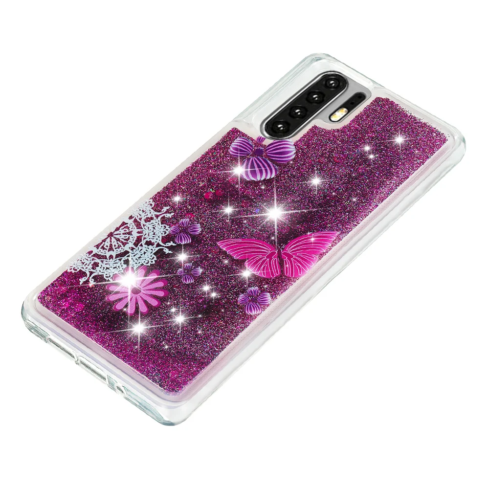 Чехол с зыбучим песком для Huawei P30 P30Pro P30Lite динамическая жидкая блестящая Звезда