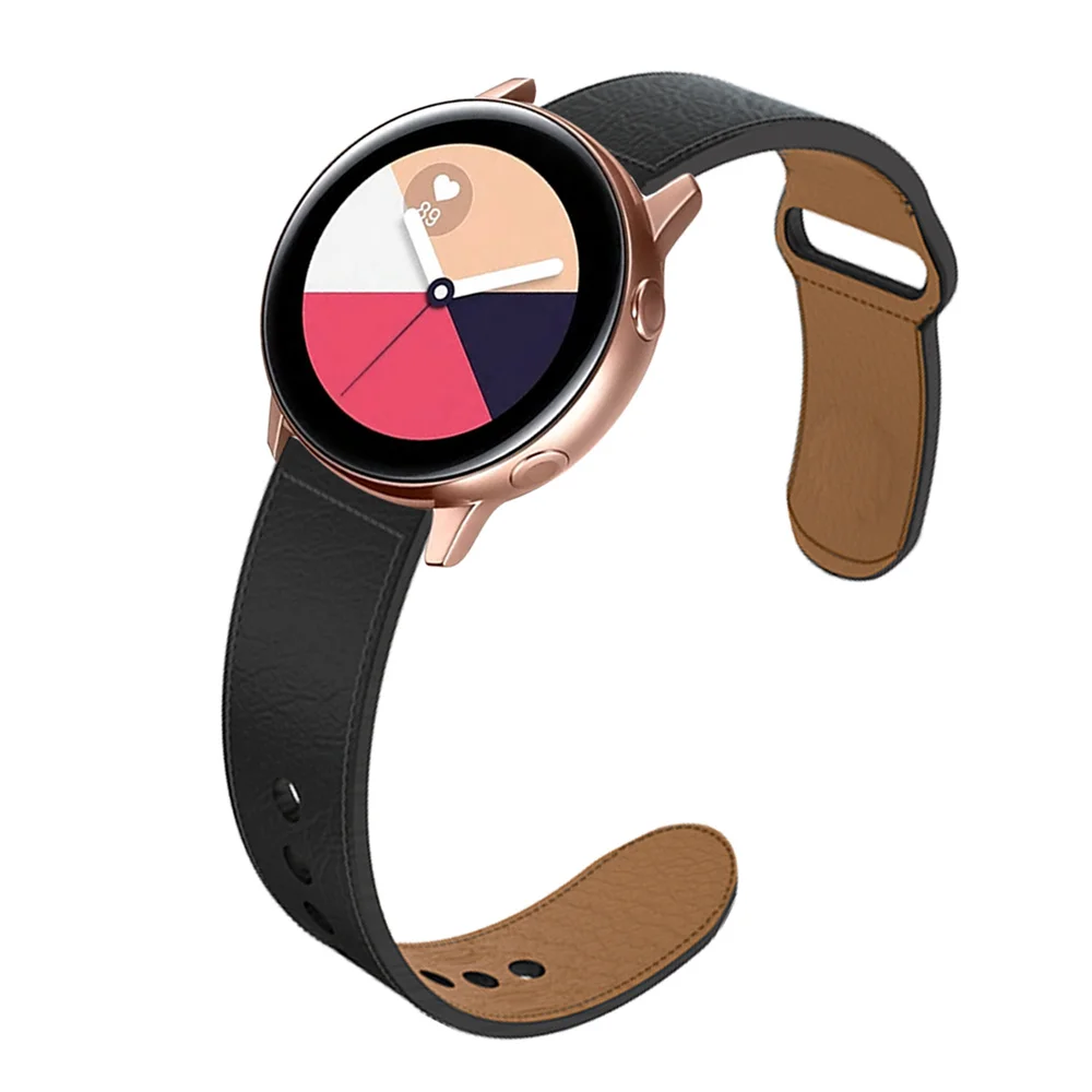 20 мм/22 мм кожаный ремешок для samsung Шестерни S3/Galaxy Watch 42/46 мм/Активный ремешок для часов HUAWEI GT для смарт-часов Garmin Vivoactive 3 браслет