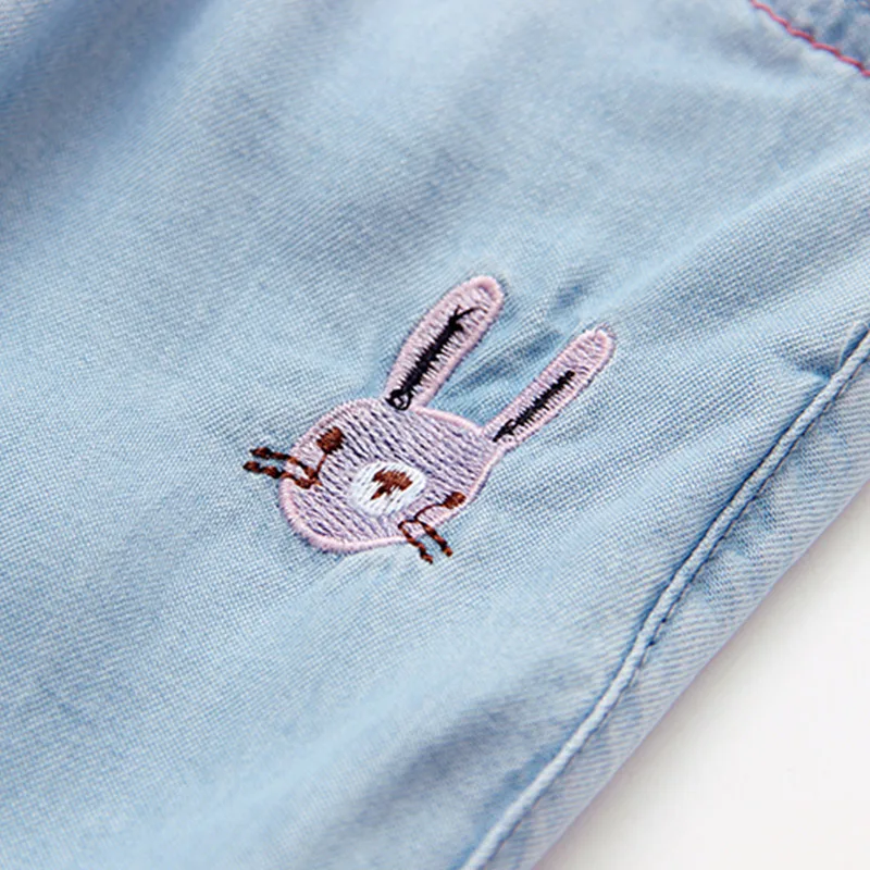 Детские брюки с вышивкой коллекция 2019 года летняя одежда новые джинсы пятью