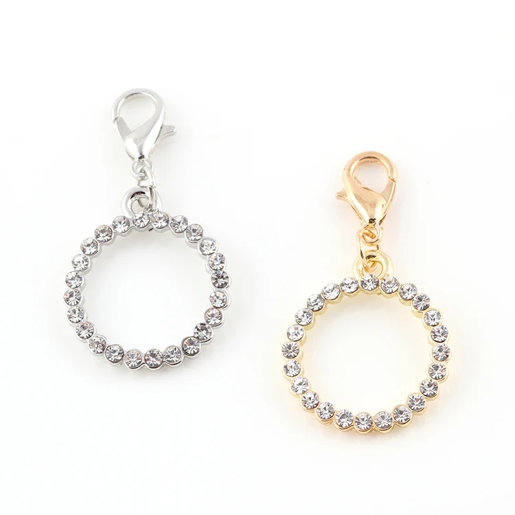 

20Pcs Small Round Circle Crystal Charms Pendant For Necklace Earring With Lobster Clasp Handmade Jewelry Craft