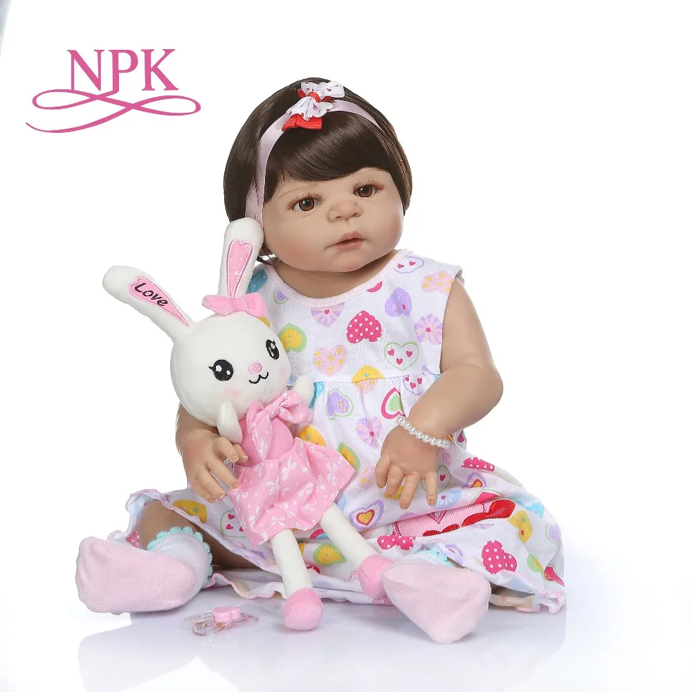 NPK 56 см кукла для новорожденных bebe из кожи загара силиконовая игрушка ванной