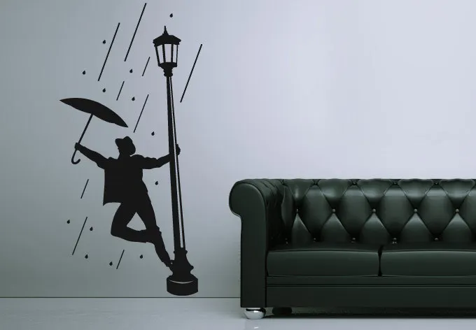 Dsu singing In The Rain на стены Стикеры обои Книги по искусству Домашний Декор виниловая