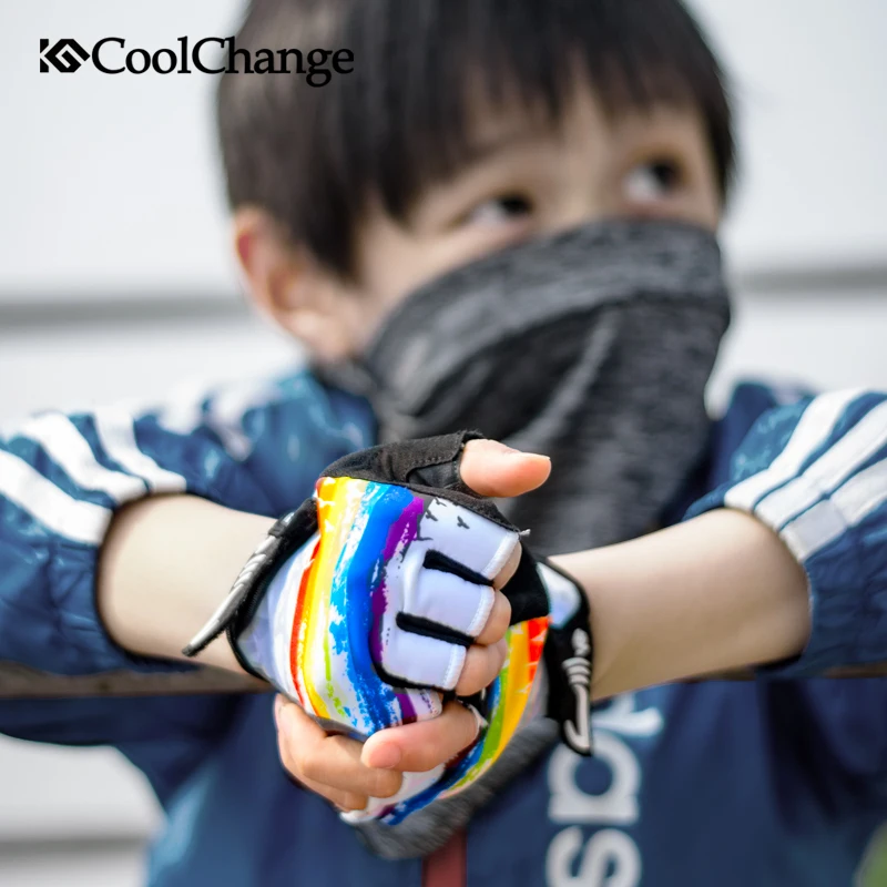 Детские велосипедные перчатки CoolChange противоударные дышащие с открытыми