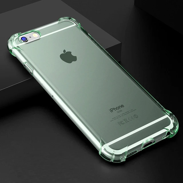 Зеленый 360 градусов подушка безопасности DropProof мягкий чехол для Iphone XS Max XR 7 8 Plus 6 6s X 10 7P 8 P противоударный прозрачный силиконовый штамп чехол - Цвет: Зеленый