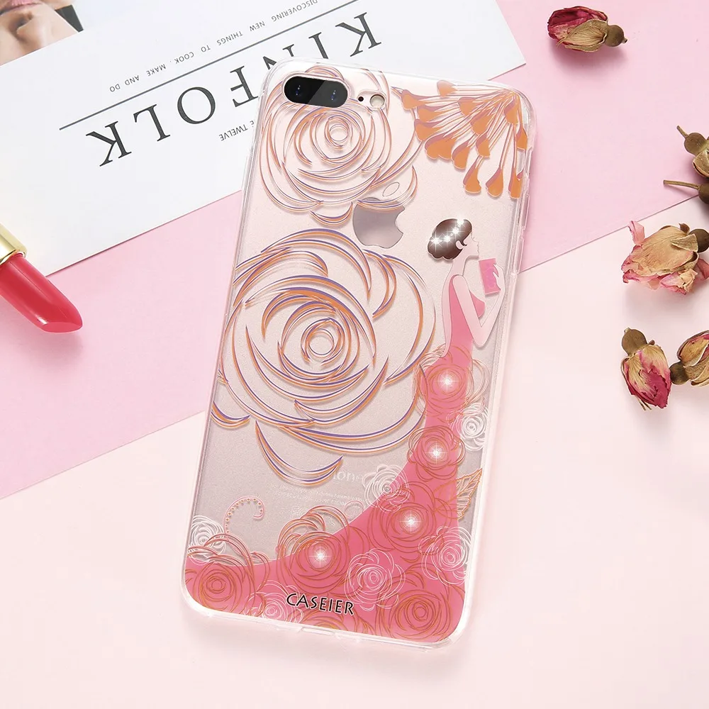 CASEIER милый чехол для телефона iPhone 7 8 6 6s Plus Чехлы Блестящий Мягкий SE 5 5S se Funda Capinha Capa |