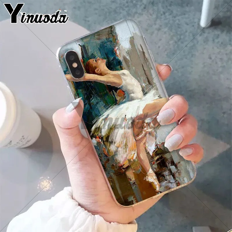Yinuoda балетная Балерина картина маслом DIY печать рисунок чехол для телефона iPhone 5 5Sx