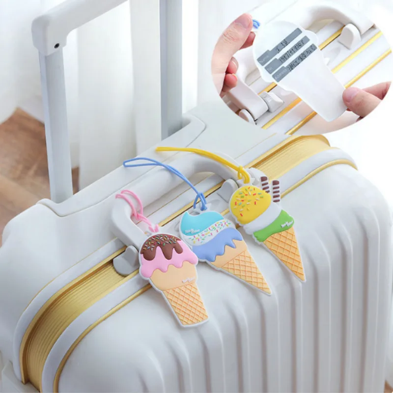 

Travel Accessories Creative Ice Cream Silica Gel Travel Luggage Tag Suitcase ID Address Holder Boarding Tag