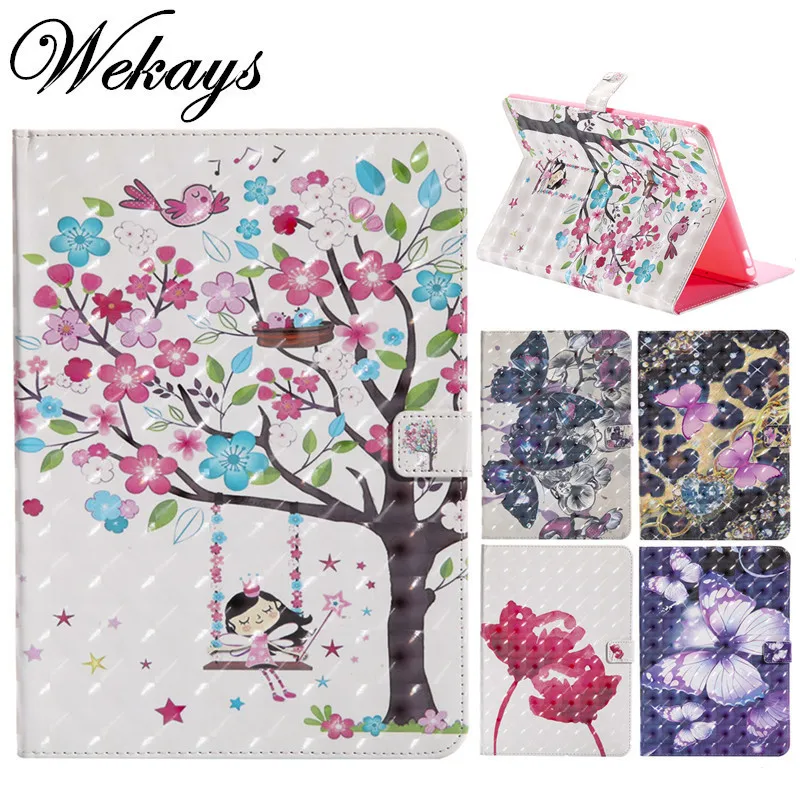 

Wekays Cover For Apple IPad Pro 9.7 inch Cute Cartoon Butterfly Girl PU Flip Leather Funda Case For iPad pro 9.7 inch Cover Case