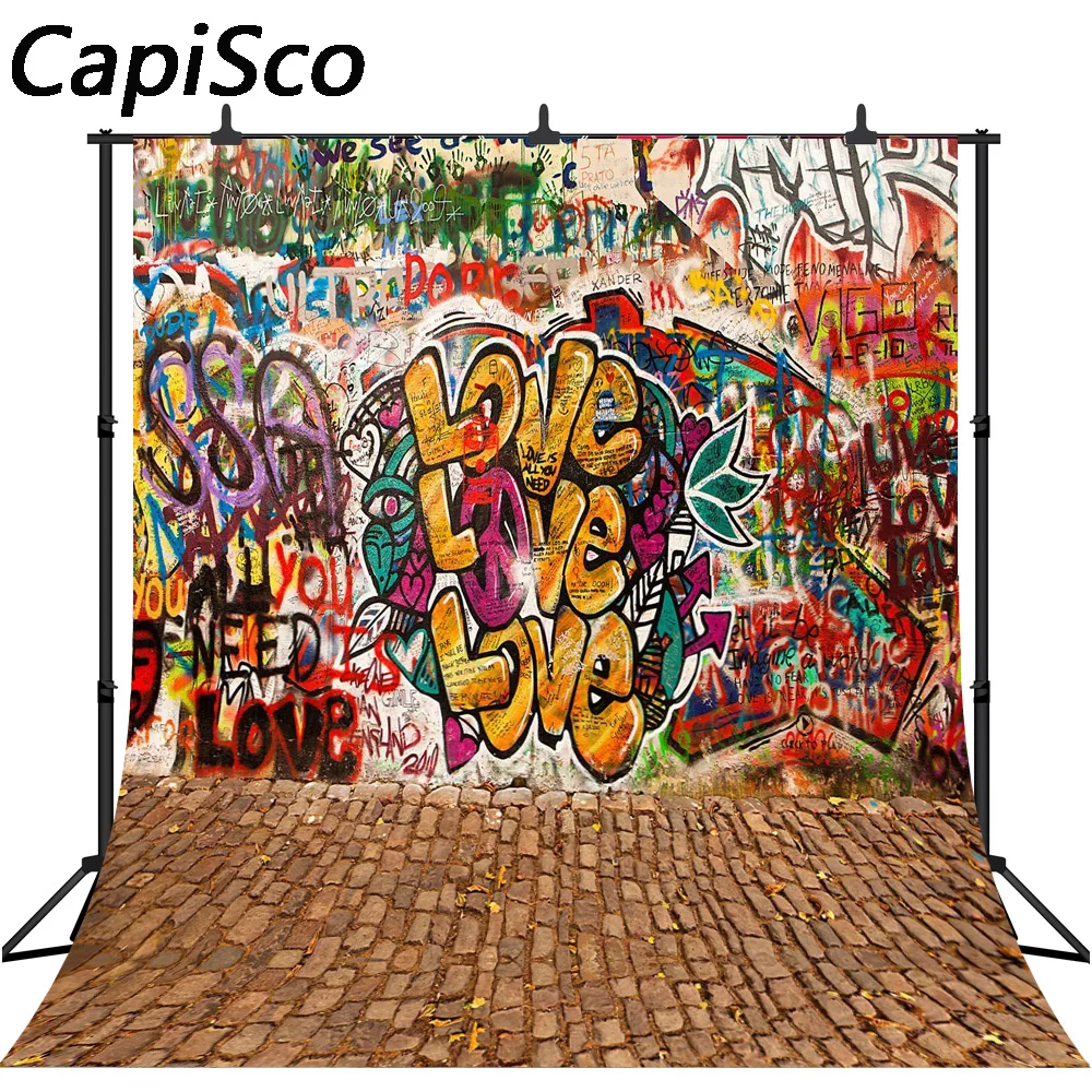 

Capisco vinyl photo studio backdrop Wall graffiti photography backdrops cool rock photography studio backgrounds