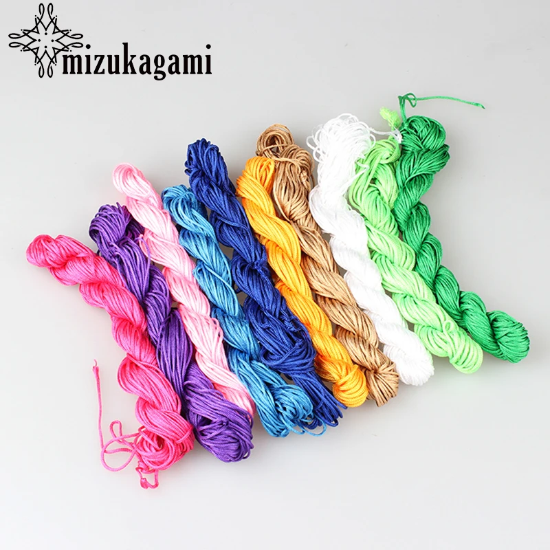 

Free Shipping Colorful Nylon Cord Thread Chinese Knot Macrame Rattail 1mm*25M For DIY Bracelet Jewelry Findings Accessories