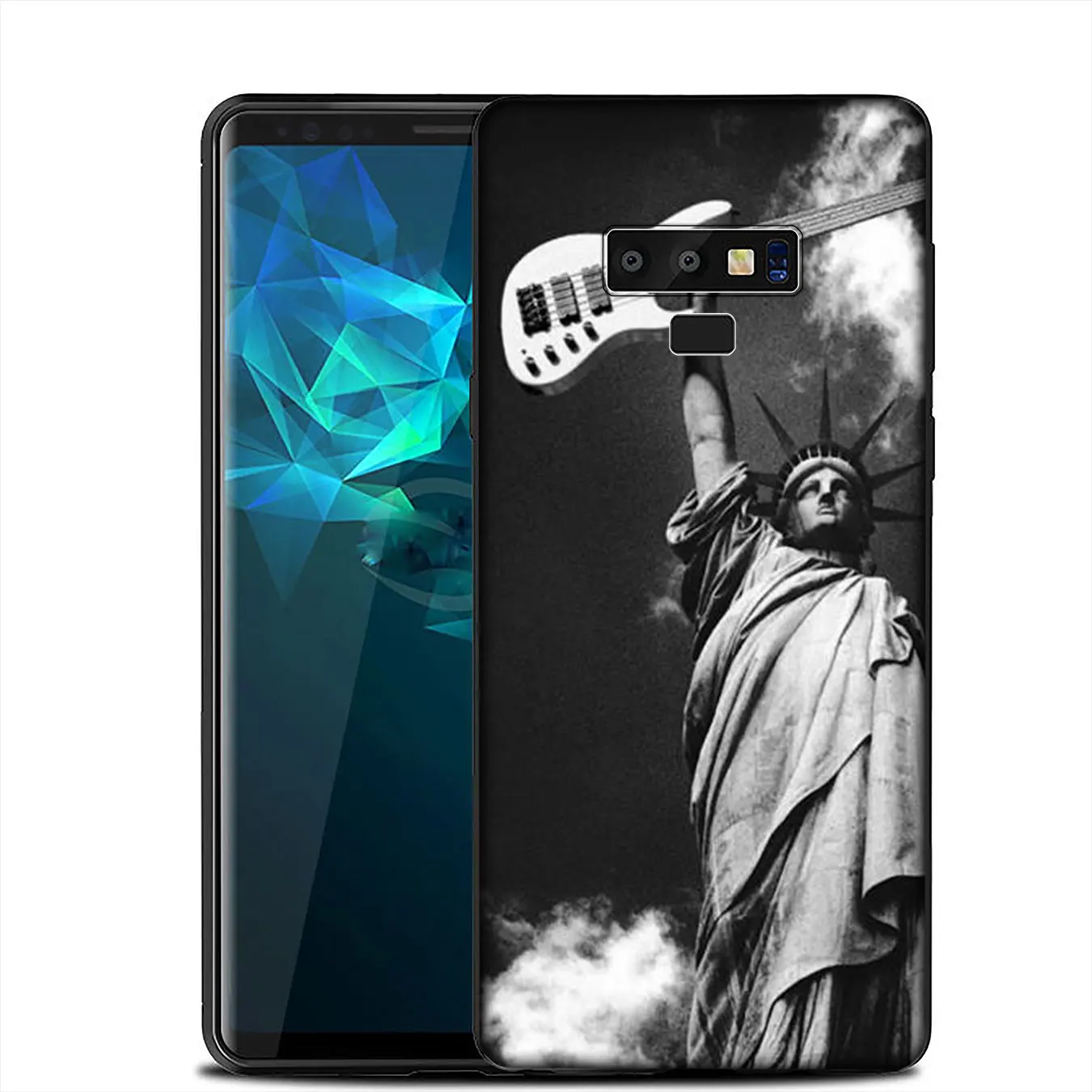 IYICAO Music guitar DJ luxury Soft Silicone Case for Samsung Galaxy A6 A9 A8 A7 2018 A3 A5 2016 2017 Note 9 8 10 Plus Lite |