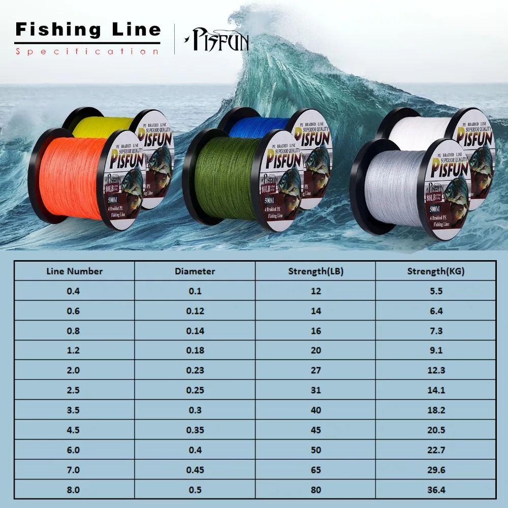 Рыболовная плетеная леска 4 нити 12 80lb 6 цветов 500 м|fishing line|braided fishing line4 strands |