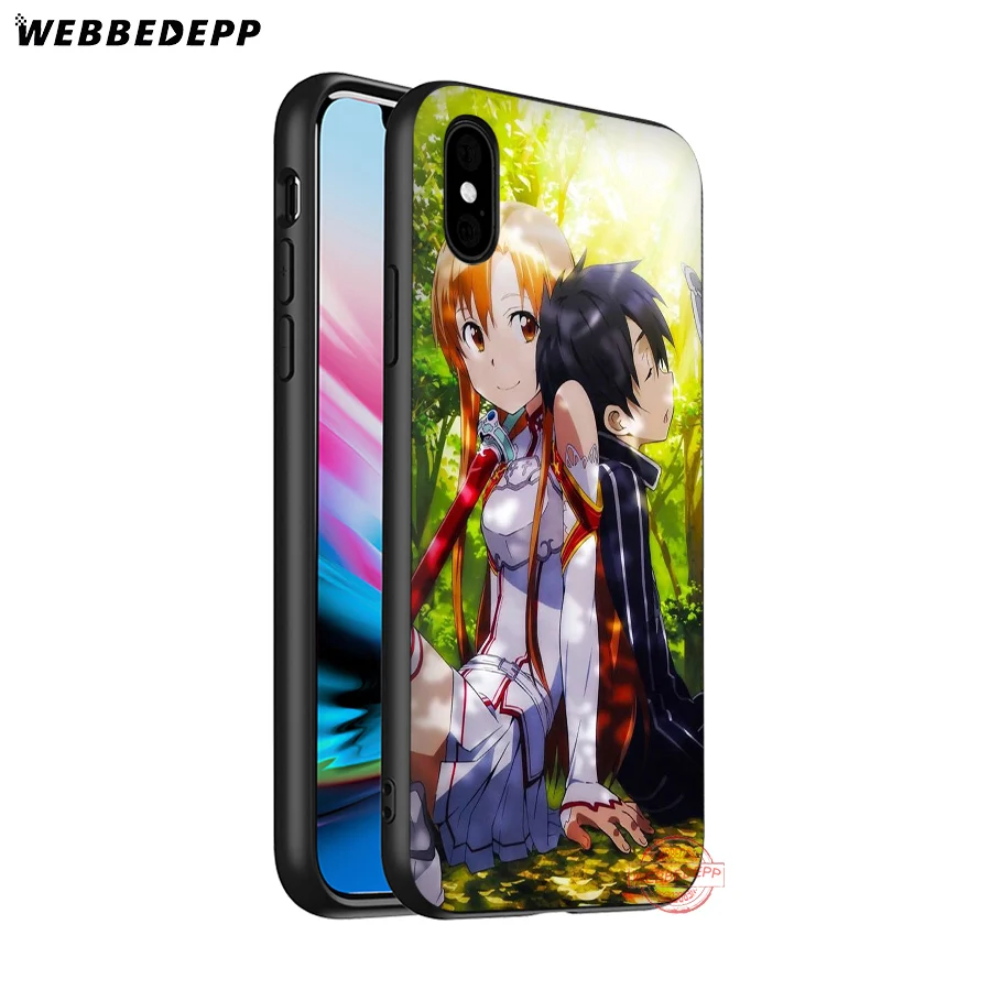 WEBBEDEPP Sword Art Online SAO Anime Soft Silicone Case for iPhone 8 7 6S 6 Plus 11 Pro XS Max XR X 5 5S SE Back Shell | Мобильные