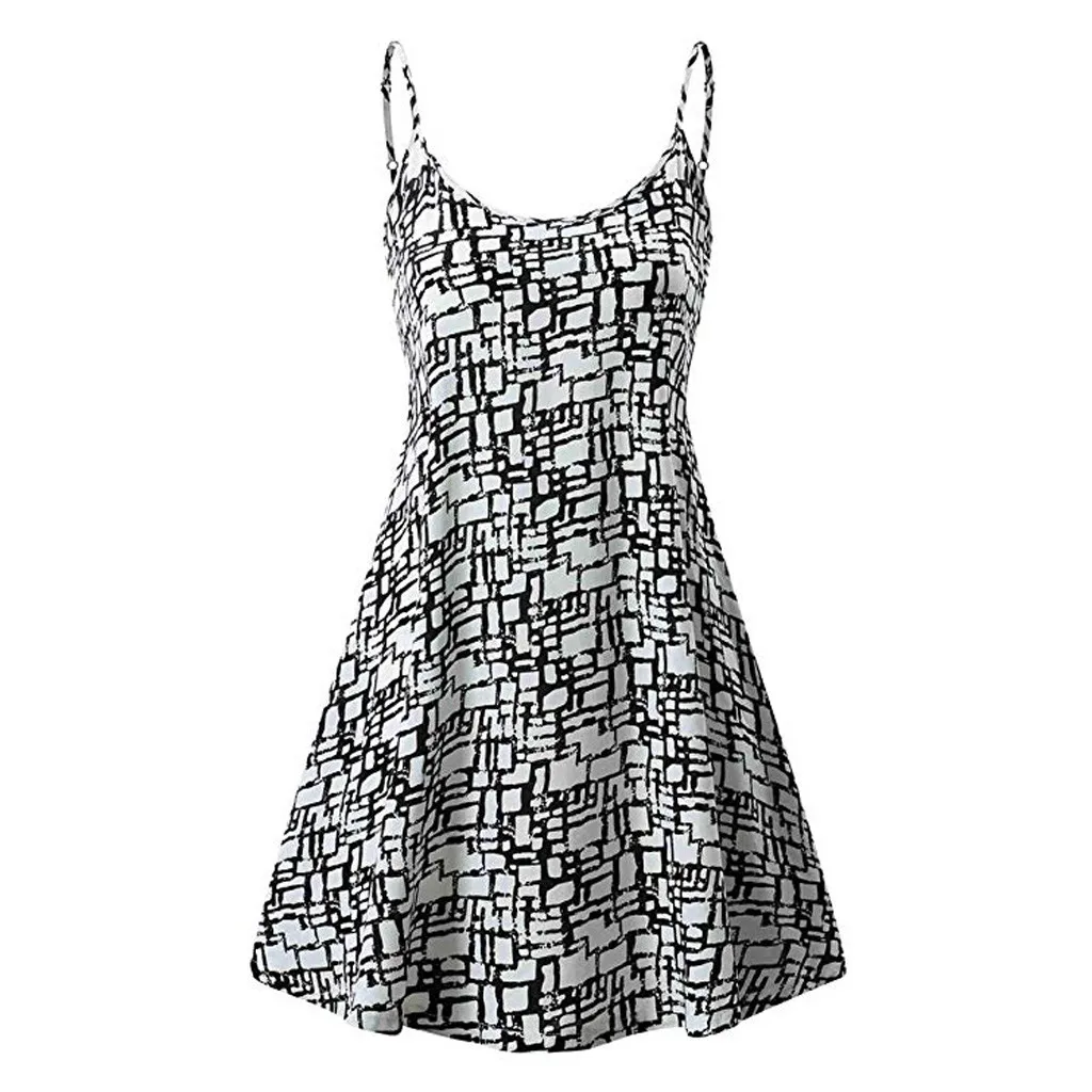 Сексуальное женское платье с открытой спиной и принтом в виде страуса свободное