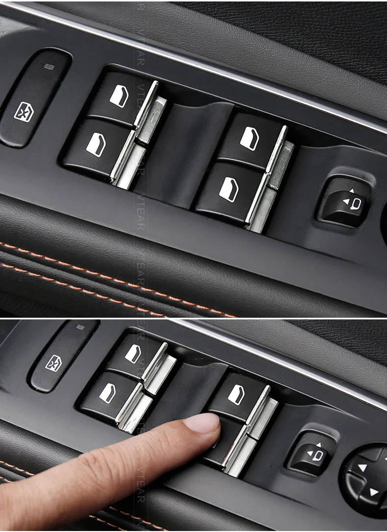 Vtear для Peugeot 3008 Peugeot 5008 хромированные аксессуары Автомобильная Кнопка подъема окна переключатель блесток TrimInterior молдинги автотовары