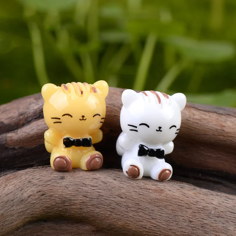 Cat figures decorative for the mini fairy garden animals statue miniature Moss micro landscape ornaments resin craft | Дом и сад