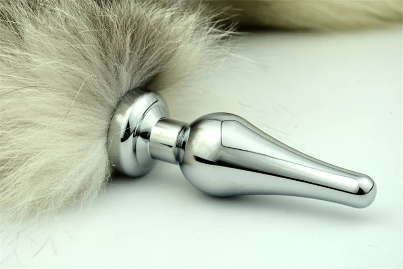 Exotic Accessories Real Fox Tail Anal Butt Plug Metal Anus Beads Stimulation Sex Products Adult Games Flirting Toys For Women |