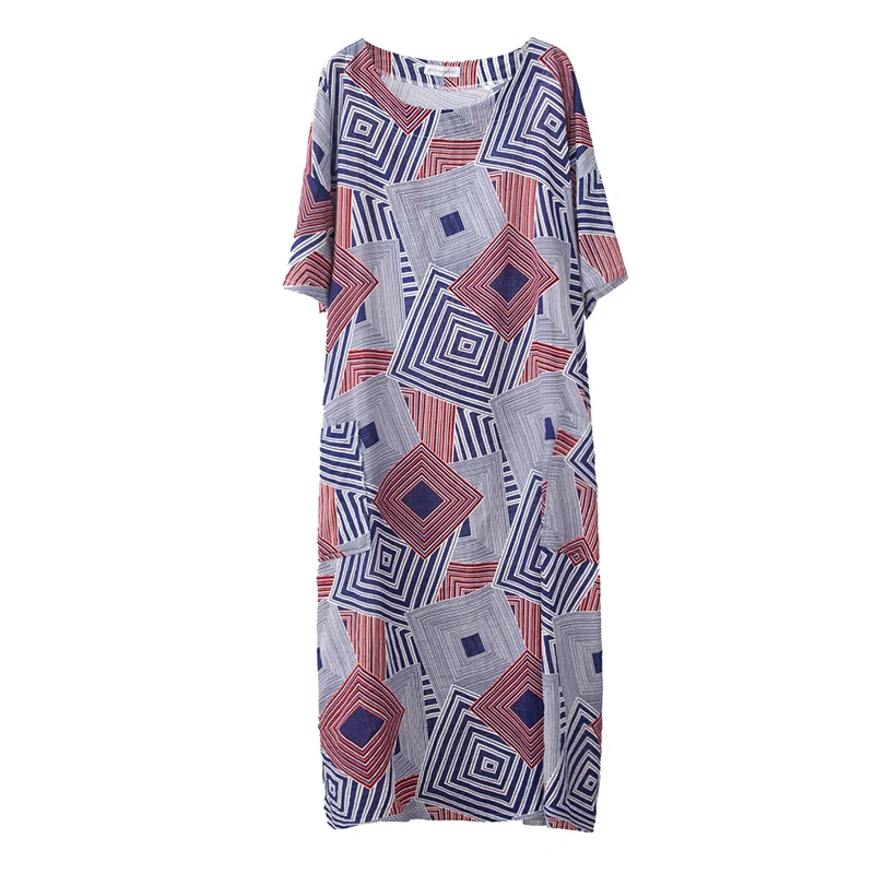 Женское платье размера плюс тонкое хлопковое летнее Повседневное радужная юбка