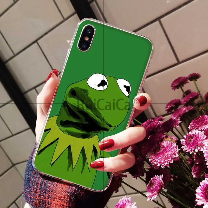 Ruicaica Kermit зеленый Лягушка Забавный Милый гей на заказ Фото чехол для iPhone 8 7 6 S Plus 5 5S