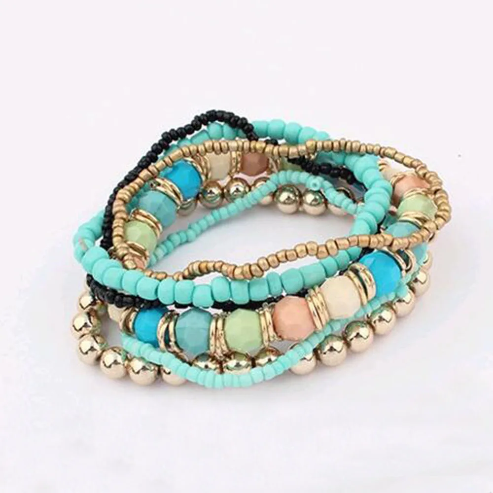 2016 богемные летние ювелирные изделия MutiLayer Бусы Браслеты и браслеты для женщин