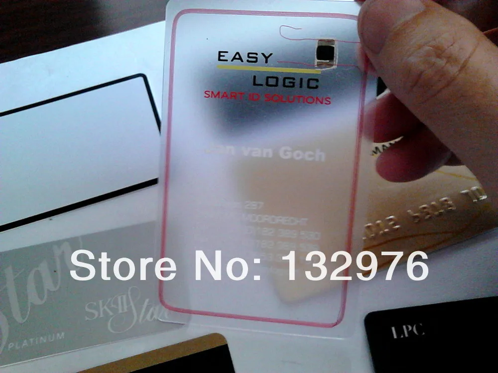 

Clear transparent PVC Business Card and Colorful Frosted Transparent Plastic Membership Card or matte card supply