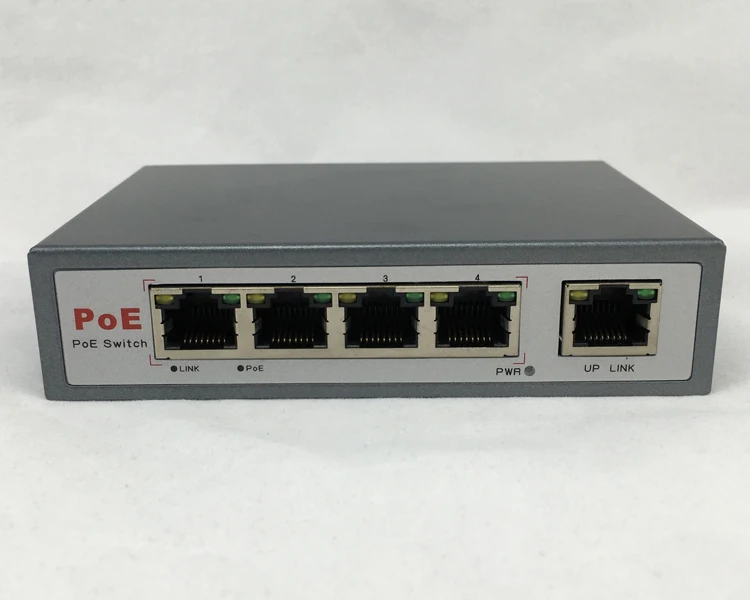 Аксессуары системы скрытого видеонаблюдения 4 Порты и разъёмы 10/100 м POE net