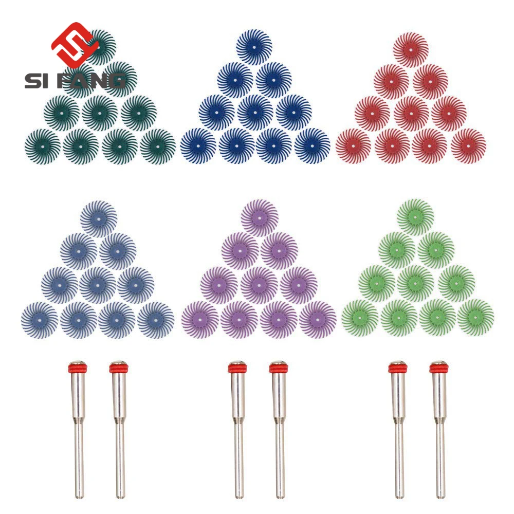 Набор абразивных щеточных дисков Радиальная щетка 10шт 25мм 1дюйм 120-2500зернотности для полировки ювелирных изделий из металла на ротационном инструменте.