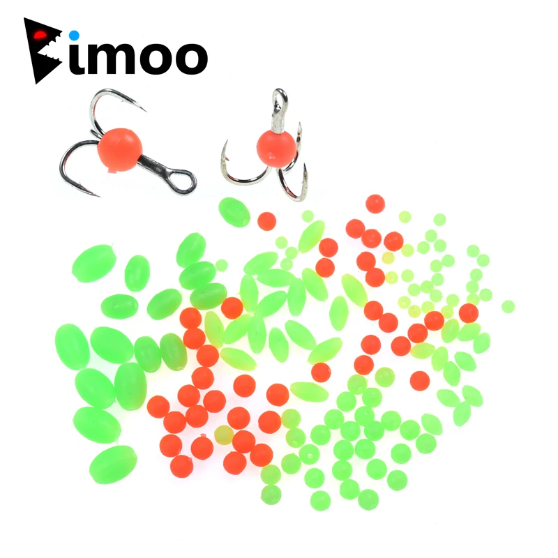 

Bimoo 100pcs Round / Oval Soft Luminous Beads Soft Glow Beads For Making Carp Fishing Rig Saltwater Floating Rig Fishing Bait