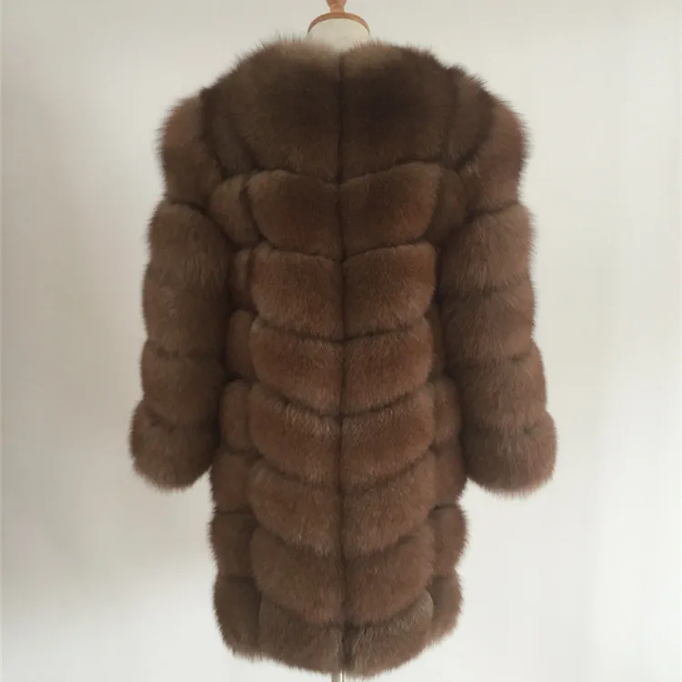 Real Fox Fur Luxury Long coat with Diamond Shape and Stitching Sheep skin Autumn Winter Jacket | Женская одежда