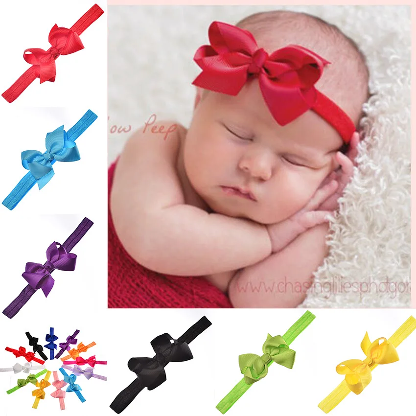 12pcs Baby Kids Girls Mini Bowknot Hairband Elastic Headband Dropshipping newborn baby girl headbands hairband wedding