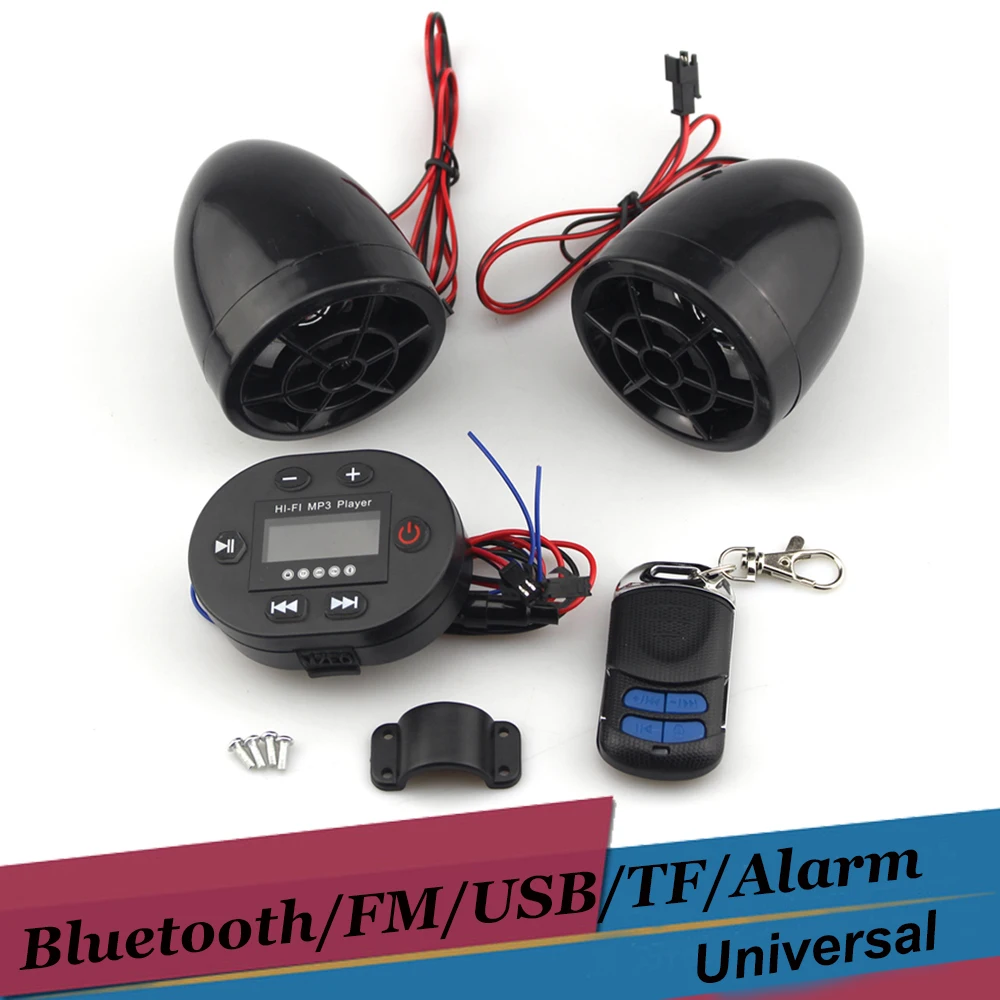 Водонепроницаемый Мотоцикл Скутер Колонки Bluetooth стерео Усилители домашние fm