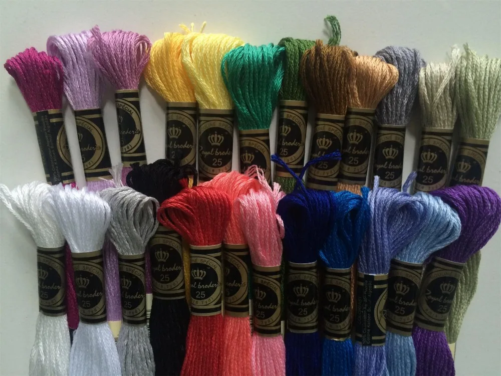 

24skeins 8,7 ярдов разноцветная хлопковая нить для вышивки крестиком