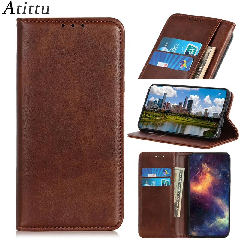 Phone Case for Xiaomi Mi A3 Fundas Cowhide Leather Magnetic Filp Book ForXiaomi Lite Cover Card Slot Bag | Мобильные телефоны и
