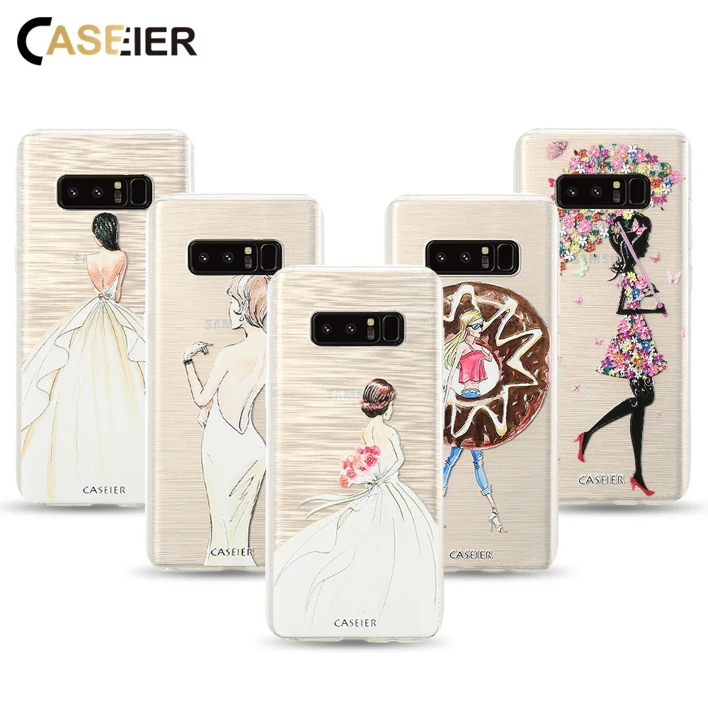 Caseier Телефон чехол для Samsung S6 S7 Edge S8 Plus Note 8 Чехол Мягкие TPU Ультра-тонкие цветы