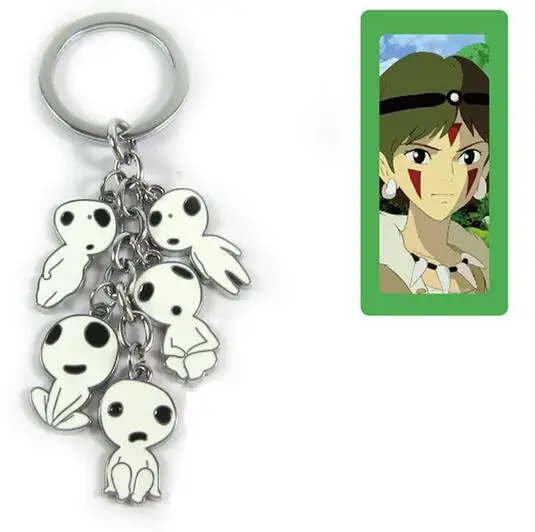 5 шт./компл. милые Принцесса Мононоке эльф дерево брелок металлический кулон