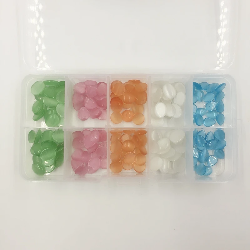 Mix Styles 200Pcs/Box Natural Cat's Eye Opal Stone Flat Base Semi-precious Beads Jewelry Accessories &amp Findings | Украшения и