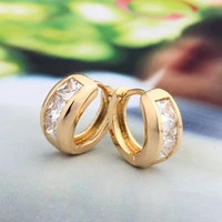 small hoop earrings for women bijoux femme brinco ouro cc gold earings cz zircons pendiente aros earings jewelry kolczyki e1934