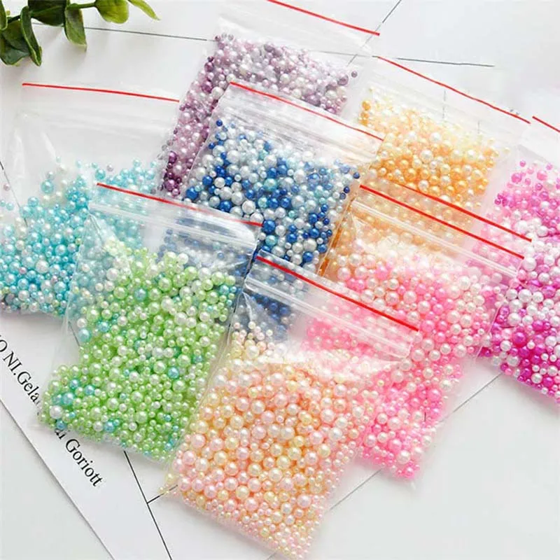 500-600pcs Mix Fish bowl Beads Slime Supplies DIY Glitter Pearls Filler Fluffy Decoration Color Gradient Accessories | Игрушки и хобби