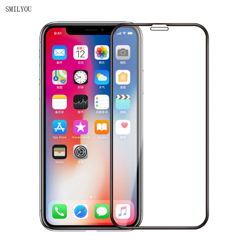Защитная пленка SMILYOU 5D с закругленными краями для iphone X 8 7 6S 6 Plus x new 3D защита из