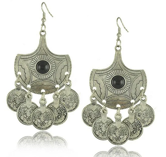 Винтажные этнический племен Jhumka Jhumki резные Мексика Цыганская Индия традиция