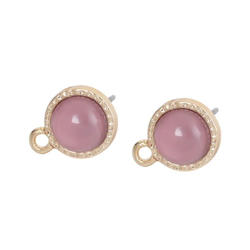 DoreenBeads сплав на основе цинка и акриловые серьги гвоздики для ушей круглые золотые