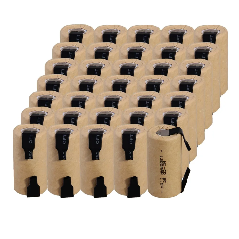 35 шт. SC 1300mah 1 2 v аккумулятор NICD аккумуляторные батареи для аварийного светильник